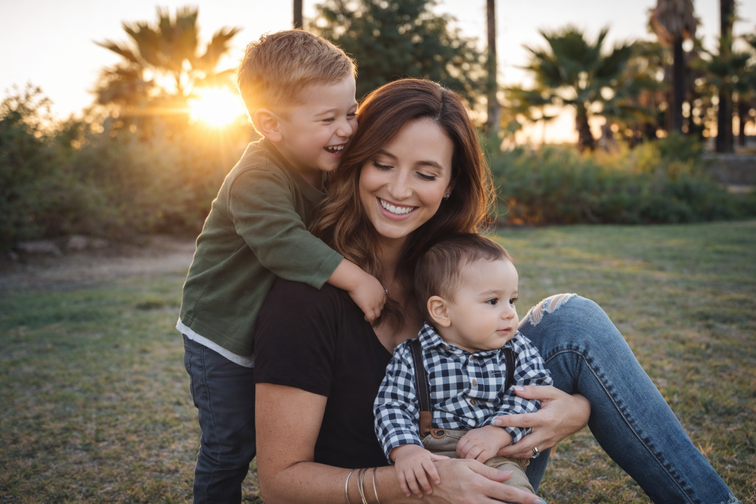 Parent with children
